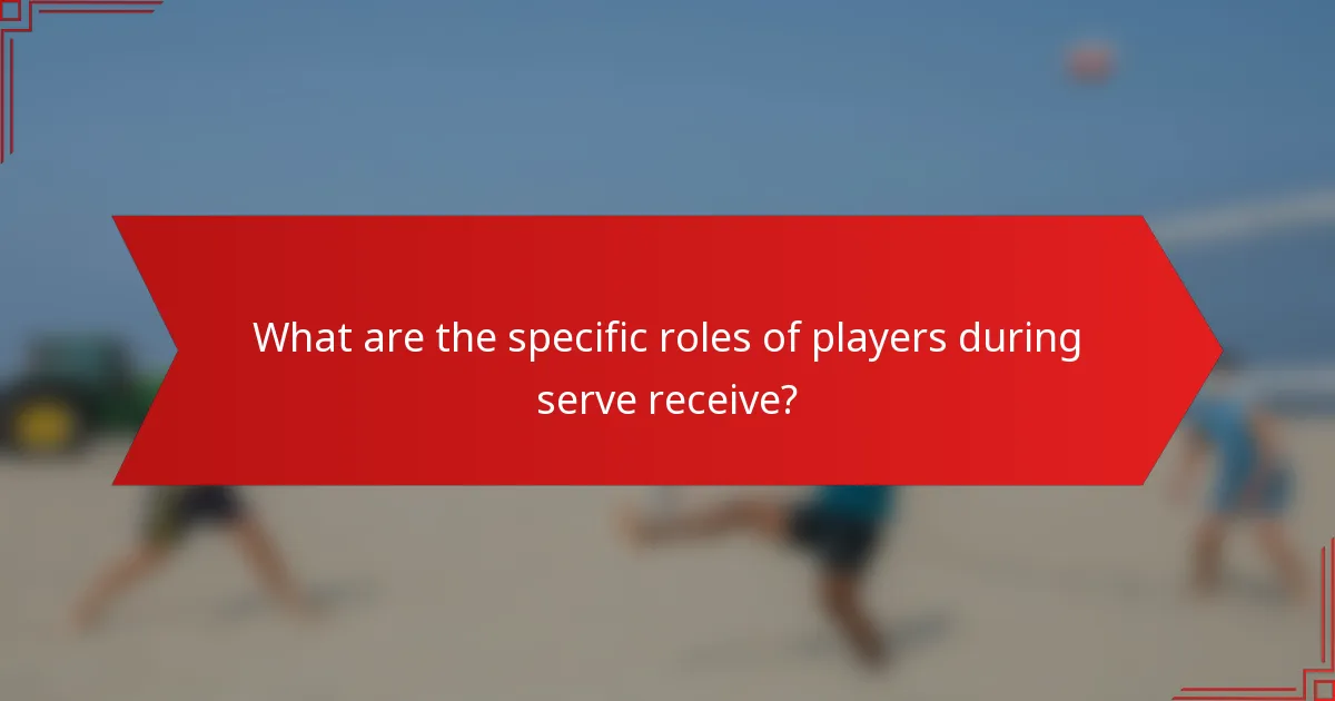 What are the specific roles of players during serve receive?